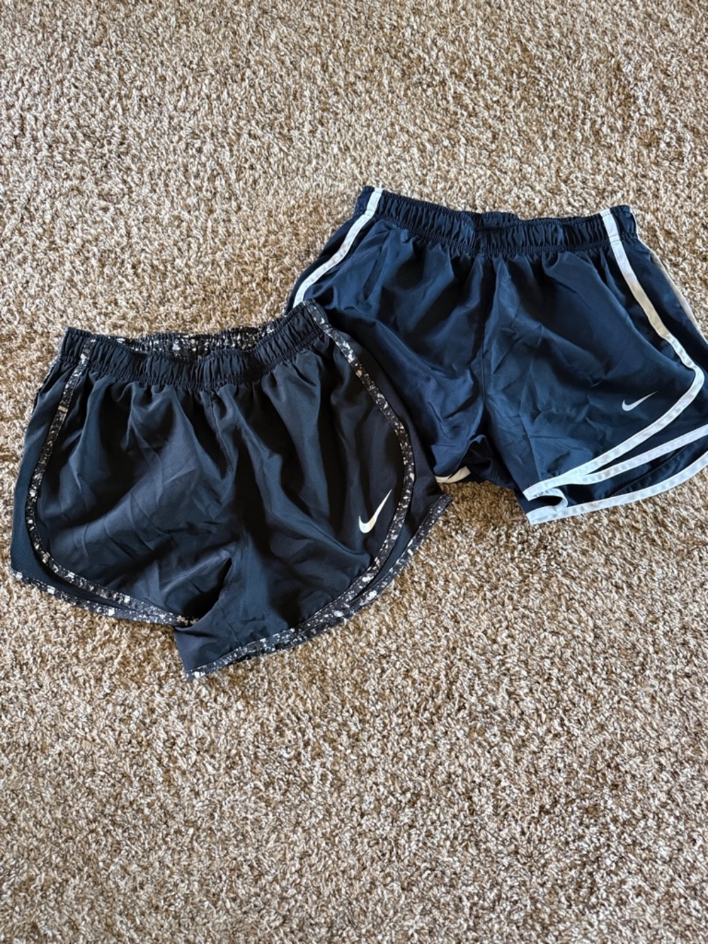 Nike Black Women's Running Shorts Twin Pack with White Accents